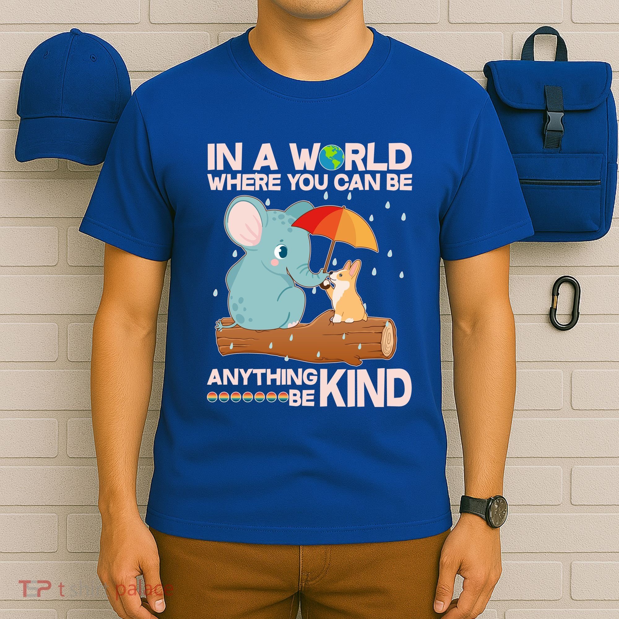 Cute Elephant And Corgi Be Kind T-Shirt