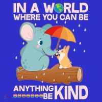 Cute Elephant And Corgi Be Kind T-Shirt thumb 7