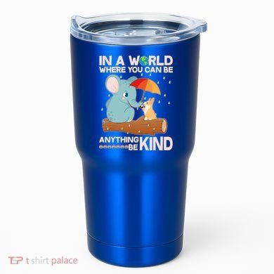 Cute Elephant And Corgi Be Kind Tumbler
