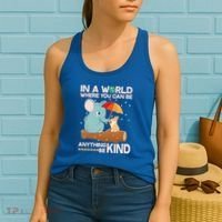 Cute Elephant And Corgi Be Kind Women's Tank Top thumb 2