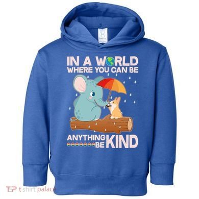 Cute Elephant And Corgi Be Kind Toddler Hoodie