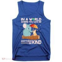 Cute Elephant And Corgi Be Kind Tank Top thumb 0