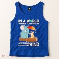 Cute Elephant And Corgi Be Kind Tank Top thumb 2