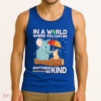 Cute Elephant And Corgi Be Kind Tank Top thumb 3