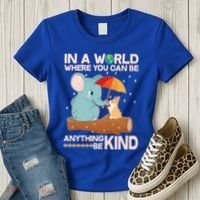 Cute Elephant And Corgi Be Kind Women's T-Shirt thumb 3