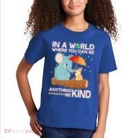 Cute Elephant And Corgi Be Kind Kids T-Shirt thumb 2