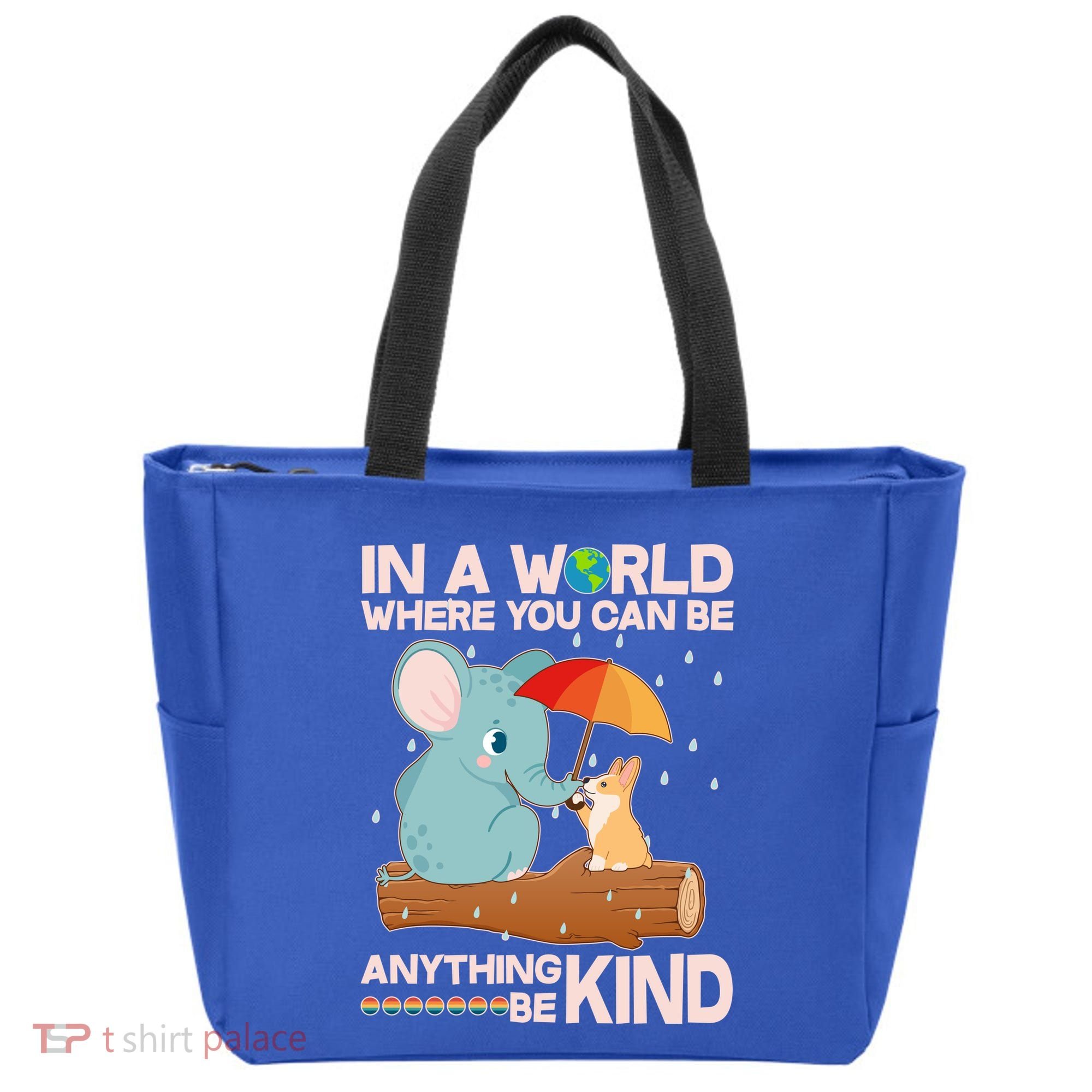 Cute Elephant And Corgi Be Kind Tote Bag