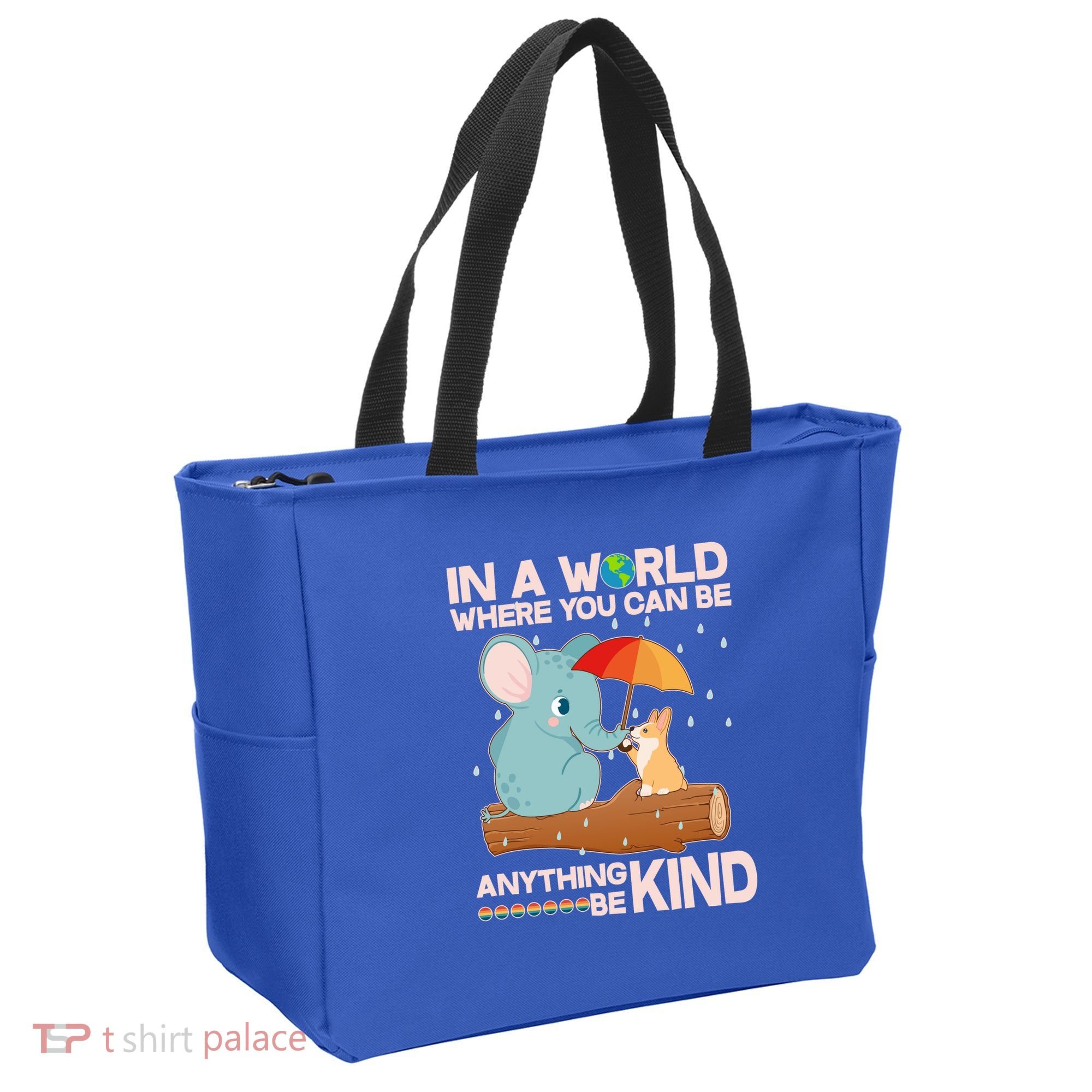 Cute Elephant And Corgi Be Kind Tote Bag