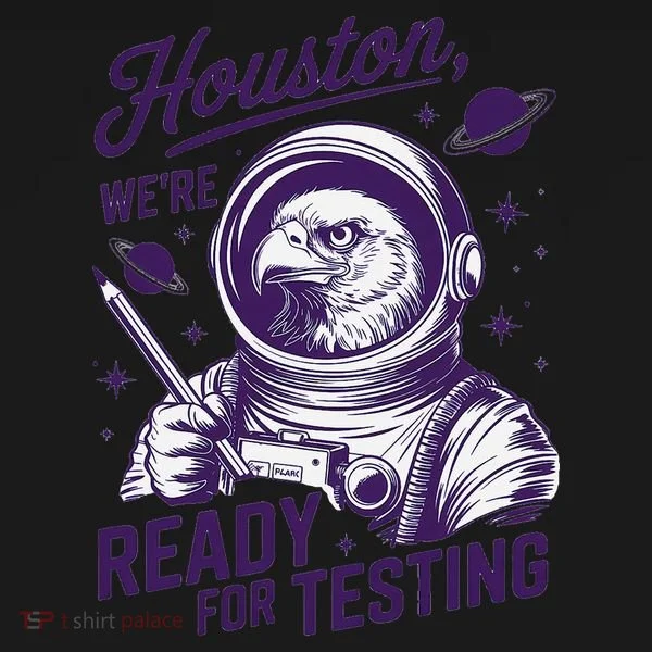 Cool Eagle Astronaut Houston Were Ready For Testing Teacher Women's Long Sleeve Shirt