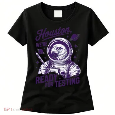 Cool Eagle Astronaut Houston Were Ready For Testing Teacher Women's T-Shirt