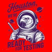 Cool Eagle Astronaut Houston Were Ready For Testing Teacher Santa Hat thumb 1