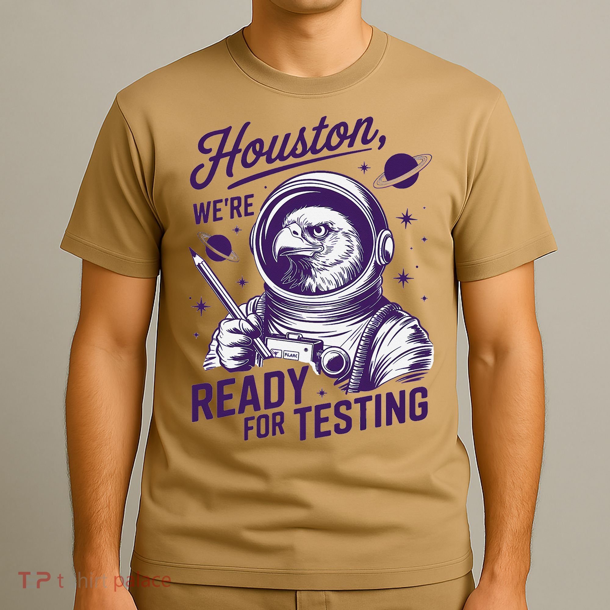 Cool Eagle Astronaut Houston Were Ready For Testing Teacher T-Shirt