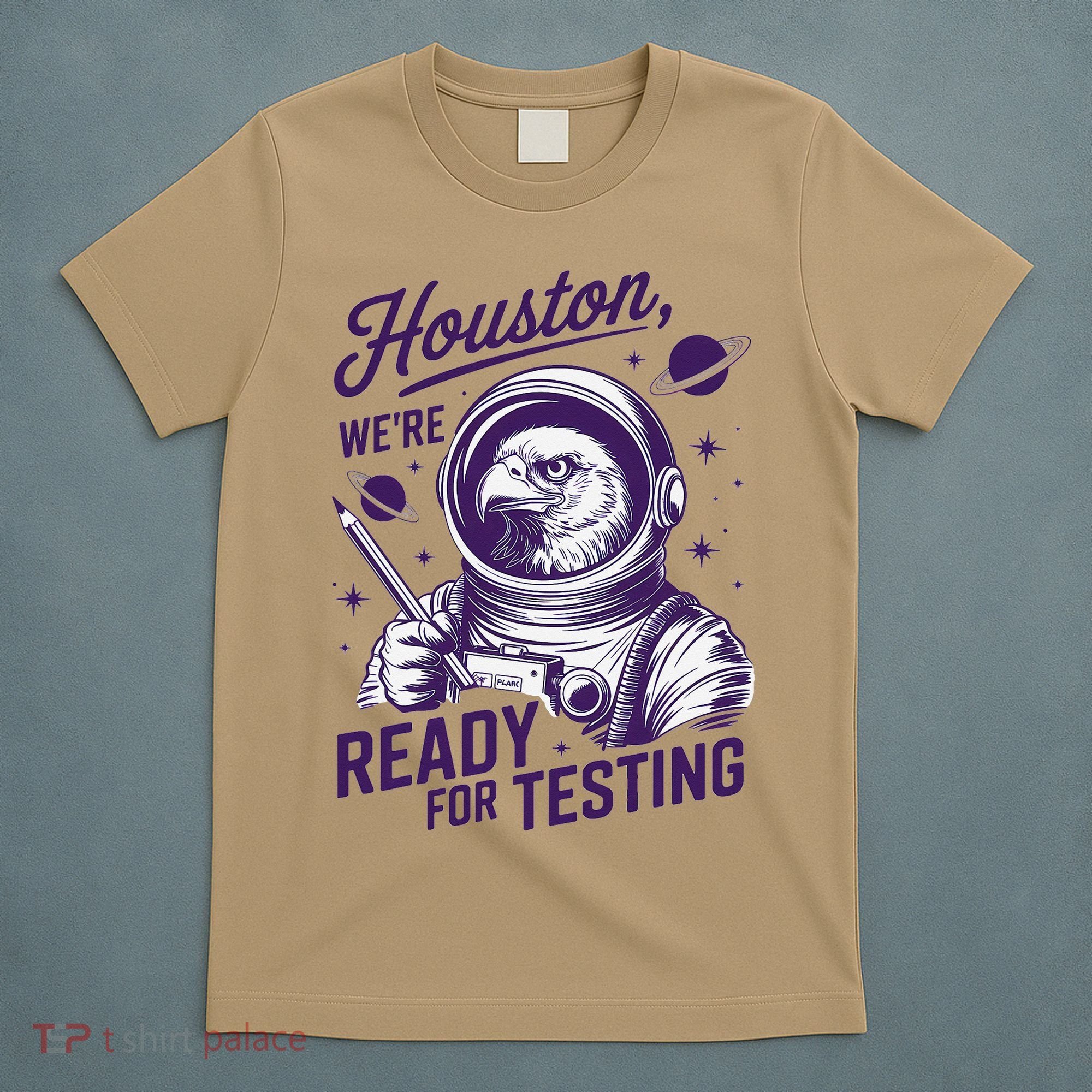 Cool Eagle Astronaut Houston Were Ready For Testing Teacher T-Shirt