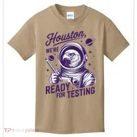 Cool Eagle Astronaut Houston Were Ready For Testing Teacher Kids T-Shirt thumb 0