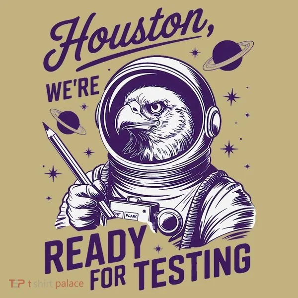 Cool Eagle Astronaut Houston Were Ready For Testing Teacher Kids T-Shirt