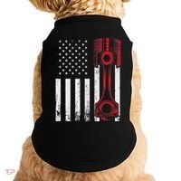 Car Enthusiast American Flag Piston Muscle Car Doggie Tank thumb 0