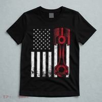 Car Enthusiast American Flag Piston Muscle Car T-Shirt thumb 5