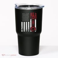 Car Enthusiast American Flag Piston Muscle Car Tumbler thumb 0