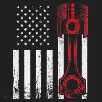 Car Enthusiast American Flag Piston Muscle Car Tumbler thumb 3