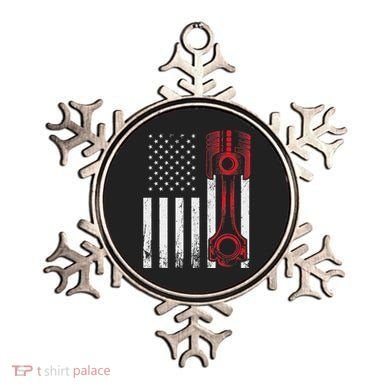 Car Enthusiast American Flag Piston Muscle Car Ornament
