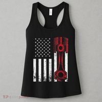 Car Enthusiast American Flag Piston Muscle Car Women's Tank Top thumb 3