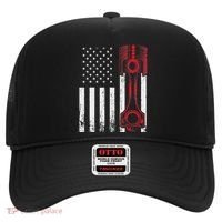 Car Enthusiast American Flag Piston Muscle Car Hat thumb 0