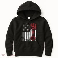 Car Enthusiast American Flag Piston Muscle Car Kids Hoodie thumb 0