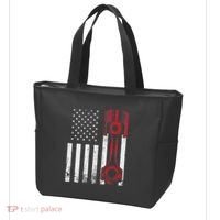 Car Enthusiast American Flag Piston Muscle Car Tote Bag thumb 3