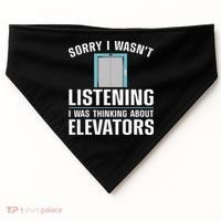 Cool Elevator Art Wo Inspector Mechanic Maintenance USA-Made Doggie Bandana thumb 0