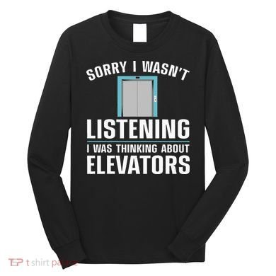 Cool Elevator Art Wo Inspector Mechanic Maintenance Long Sleeve Shirt