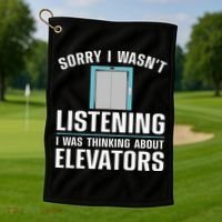 Cool Elevator Art Wo Inspector Mechanic Maintenance Golf Towel thumb 1