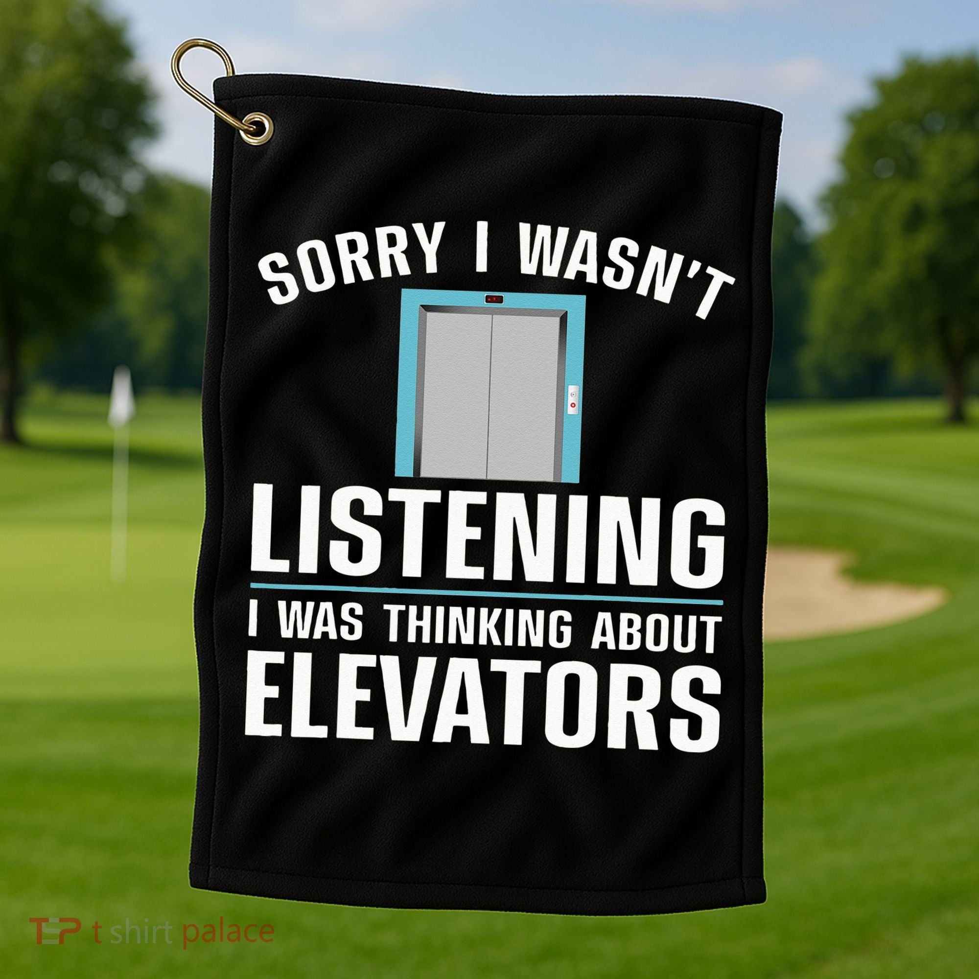 Cool Elevator Art Wo Inspector Mechanic Maintenance Golf Towel