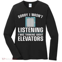 Cool Elevator Art Wo Inspector Mechanic Maintenance Women's Long Sleeve Shirt thumb 0