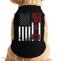 Car Enthusiast American Flag Piston Muscle Car Gift Doggie Tank thumb 0