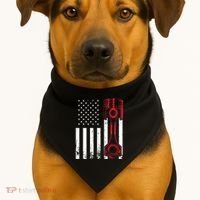 Car Enthusiast American Flag Piston Muscle Car Gift USA-Made Doggie Bandana thumb 1