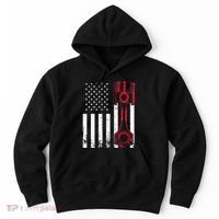 Car Enthusiast American Flag Piston Muscle Car Gift Hoodie thumb 0