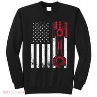 Car Enthusiast American Flag Piston Muscle Car Gift Sweatshirt thumb 0