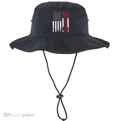 Car Enthusiast American Flag Piston Muscle Car Gift Bucket Hat