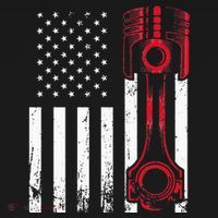 Car Enthusiast American Flag Piston Muscle Car Gift Women's Hoodie thumb 2