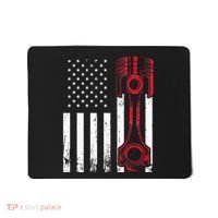 Car Enthusiast American Flag Piston Muscle Car Gift Mousepad thumb 0