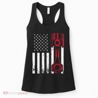 Car Enthusiast American Flag Piston Muscle Car Gift Women's Tank Top thumb 0