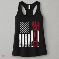 Car Enthusiast American Flag Piston Muscle Car Gift Women's Tank Top thumb 3