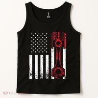 Car Enthusiast American Flag Piston Muscle Car Gift Tank Top thumb 2