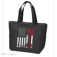 Car Enthusiast American Flag Piston Muscle Car Gift Tote Bag thumb 3