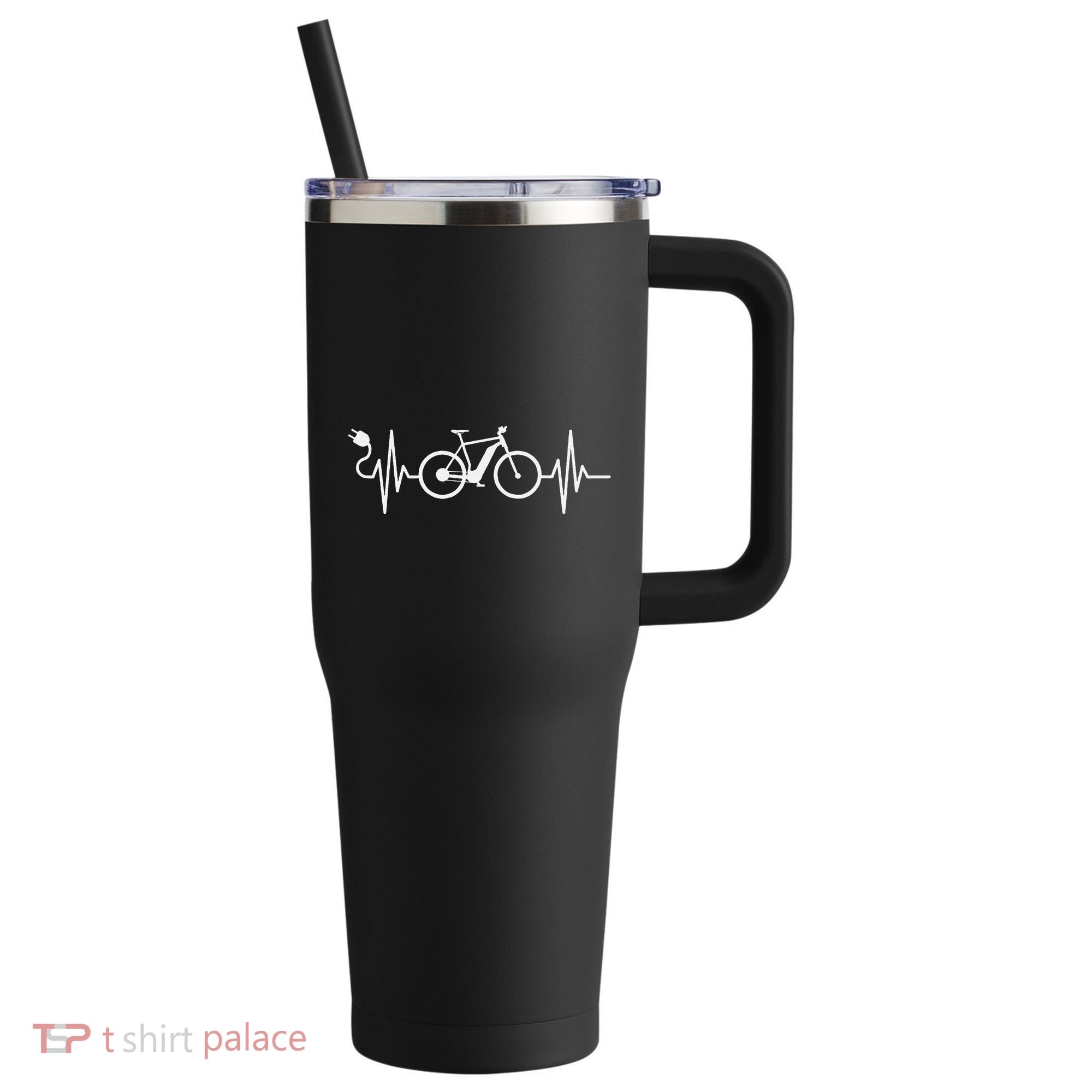 Cycling Electric Bicycle Cyclist Ebike 40oz Vacuum Insulated Stainless Steel Travel Tumbler