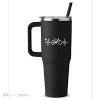 Cycling Electric Bicycle Cyclist Ebike 40oz Vacuum Insulated Stainless Steel Travel Tumbler thumb 2