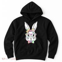 Cute Easter Bunny Pastel Tie Dye Bow Tie Glasses Hoodie thumb 0