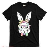 Cute Easter Bunny Pastel Tie Dye Bow Tie Glasses T-Shirt thumb 0