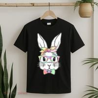Cute Easter Bunny Pastel Tie Dye Bow Tie Glasses T-Shirt thumb 2