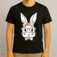Cute Easter Bunny Pastel Tie Dye Bow Tie Glasses T-Shirt thumb 3